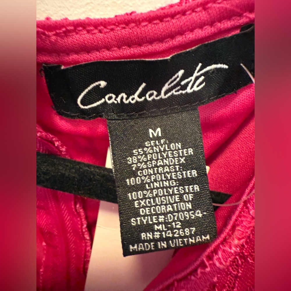 NWT Candalite Fuchsia Lace Sequence Gown - Size M - Picture 13 of 16